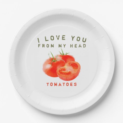 Vintage Tomato Quote Design _  Paper Plates