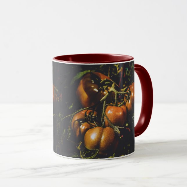 Vintage Tomato Rustic Farmhouse Moody Botanical Mug (Front Right)