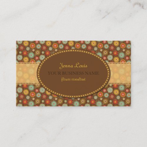 Vintage Tones Floral Pattern Business Card Templates
