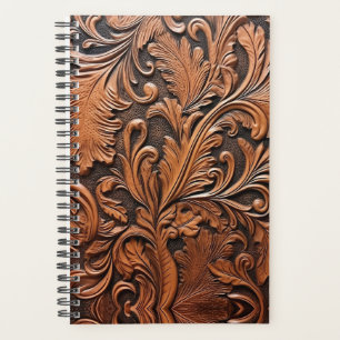 Vintage tooled leather planner