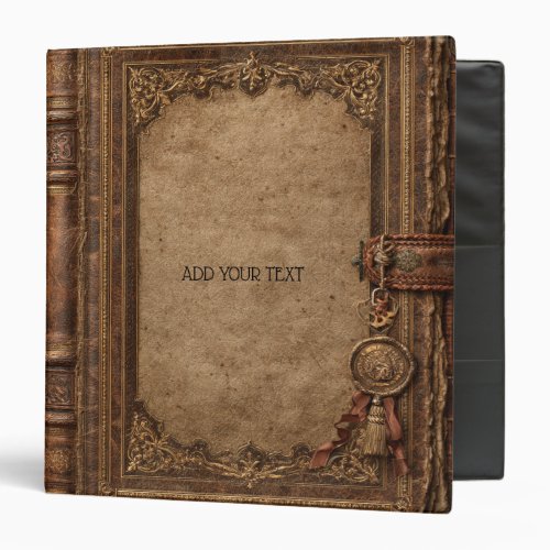 Vintage Tooled Leather Tassel Clasp 3 Ring Binder