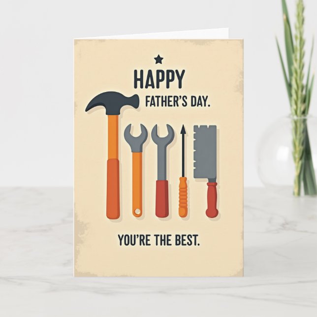 Vintage Tools Fathers Day Card (Front)