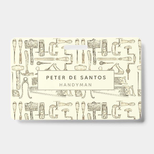 Vintage Tools Illustrations for Carpenters Badge (Front)