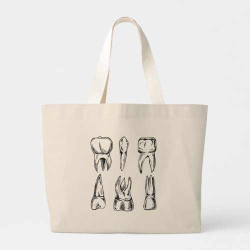 Vintage Tooth Anatomy Dental Jumbo Tote Bag, Denti