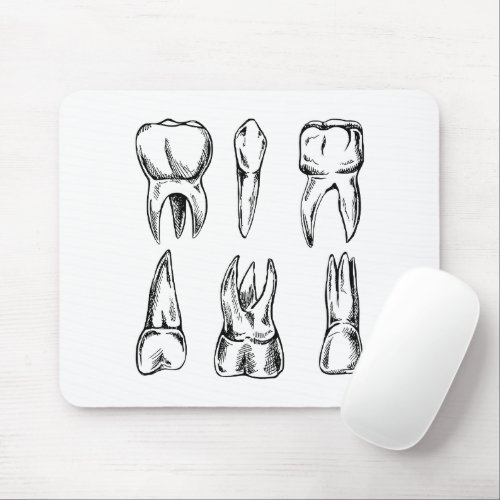 Vintage Tooth Anatomy Dental Mouse Pad, Dentist & Pad