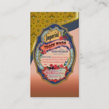 Vintage Tooth Wash Poster Business Card by sagart1952 at Zazzle