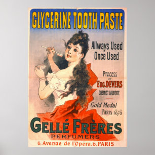 Vintage Toothpaste Ad 1889 Poster