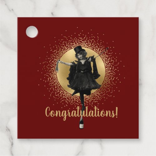 Vintage Top Hat Dancer Congratulations  Favor Tags