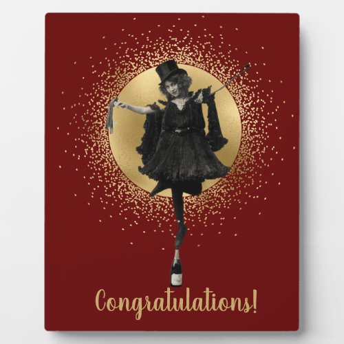 Vintage Top Hat Dancer Congratulations  Plaque