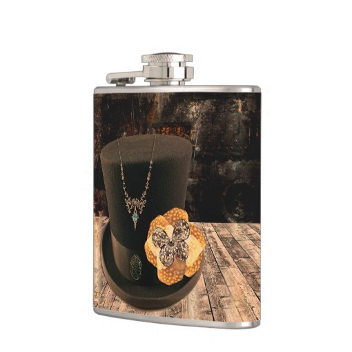 Vintage Top Hat Drinking Flask Zazzle