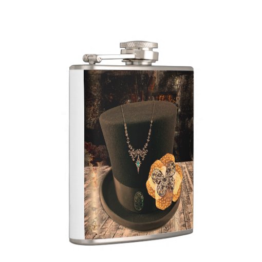 Vintage Top Hat Drinking Flask Zazzle
