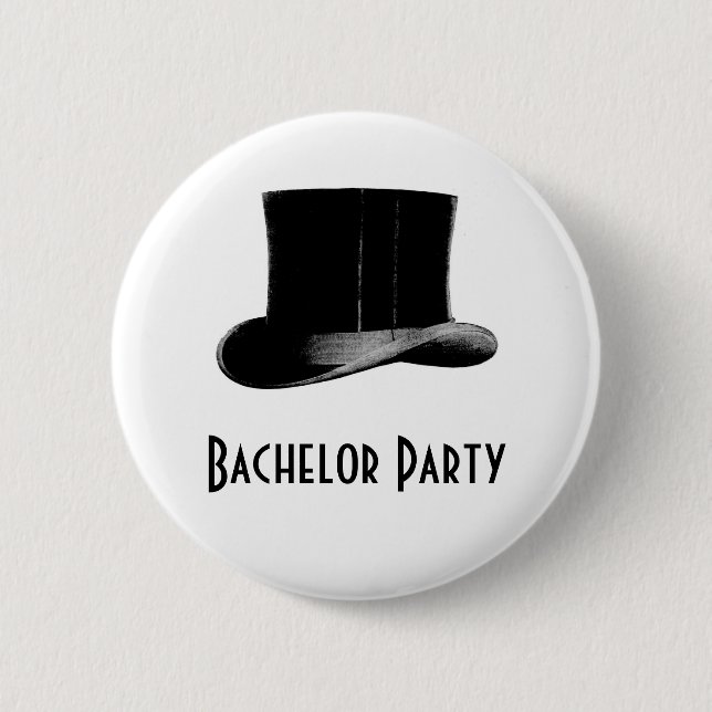 Vintage Top Hat Pinback Button (Front)