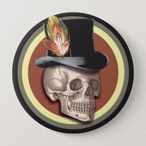 Vintage Top Hat Skull Button