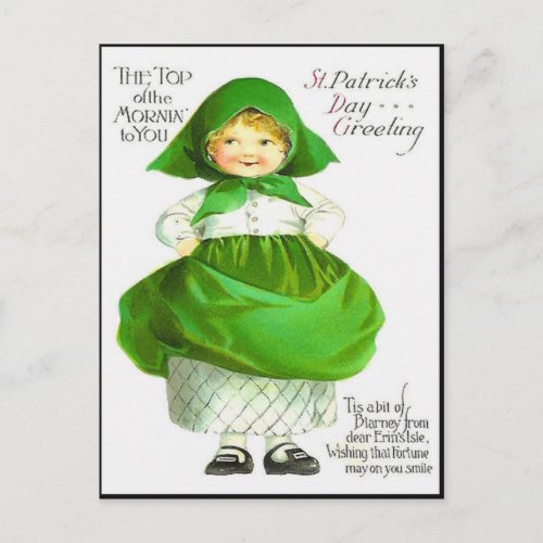 Vintage Top O The Morning St Patricks Day Card