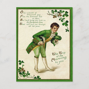 Vintage Top Of The Morning To You St Patrick's Day Postcard