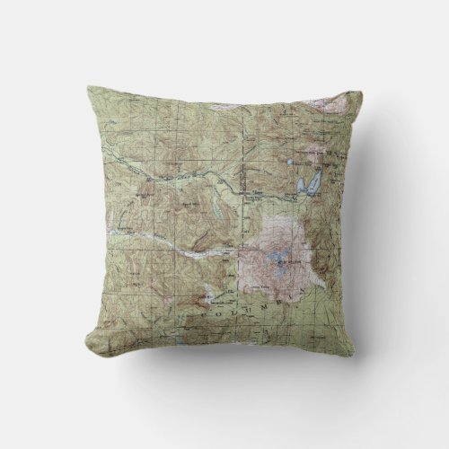 Vintage Topographical Map Mount Saint Helens Throw Pillow