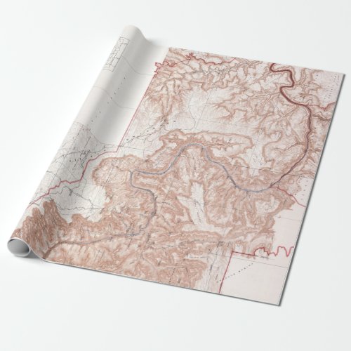 Vintage Topographical Map of Grand Canyon Wrapping Paper