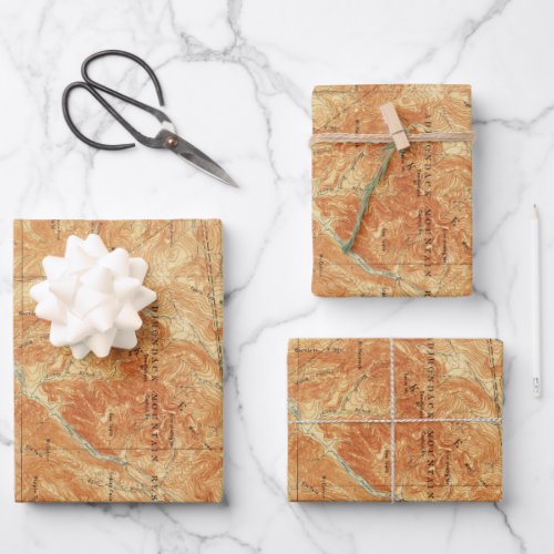 Vintage Topographical Mount Marcy New York Map Pos Wrapping Paper Sheets
