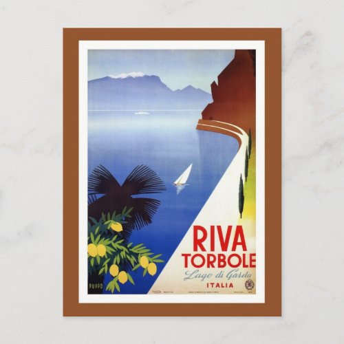 Vintage Torbole Riva Lake Garda Italian travel Postcard