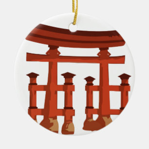 Vintage Torii Gate Ceramic Ornament