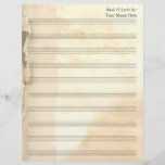 Vintage Torn Book Page Blank Sheet Music 10 Stave at Zazzle