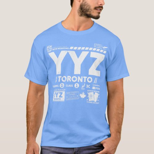 Vintage Toronto YYZ Airport Code Travel Day Retro  T_Shirt