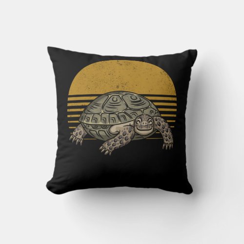 Vintage Tortoise Lover Retro Turtle Throw Pillow