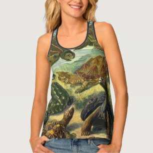 Vintage Tortoises and Sea Turtles by Ernst Haeckel Tank Top