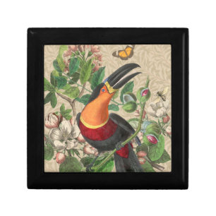 Vintage Toucan Botanical Collage William Morris Gift Box