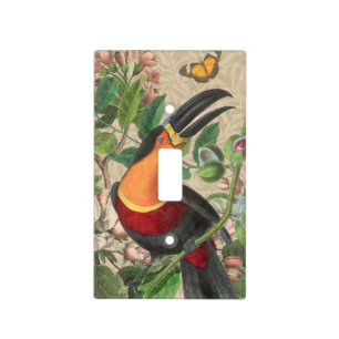 Vintage Toucan Botanical Collage William Morris Light Switch Cover