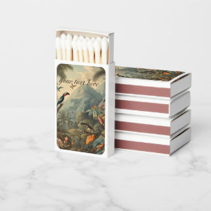 Vintage Toucan Botanical Tropical Mountain Custom Matchboxes