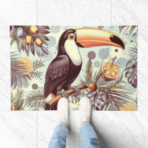 Vintage Toucan Tropical Pattern Doormat