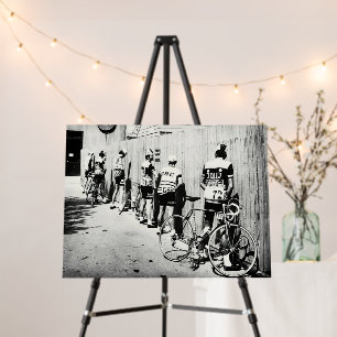 Vintage Tour de France Cyclists' Pee Stop 1970s Foam Board