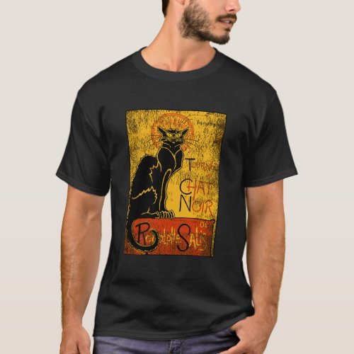 Vintage Tour Du Chat Noir Black Cat Gift For Hallo T_Shirt