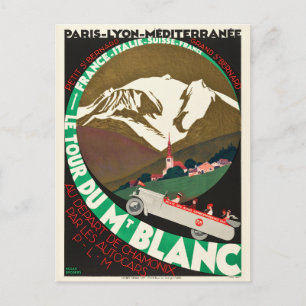 Vintage Tour Du Mont Blanc Mountain Travel Postcard