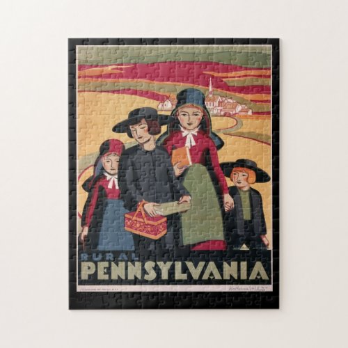 Vintage Tourism Rural Pennsylvania Amish Jigsaw Puzzle