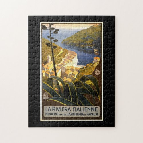 Vintage Tourism Travel Poster La Riviera Italienne Jigsaw Puzzle