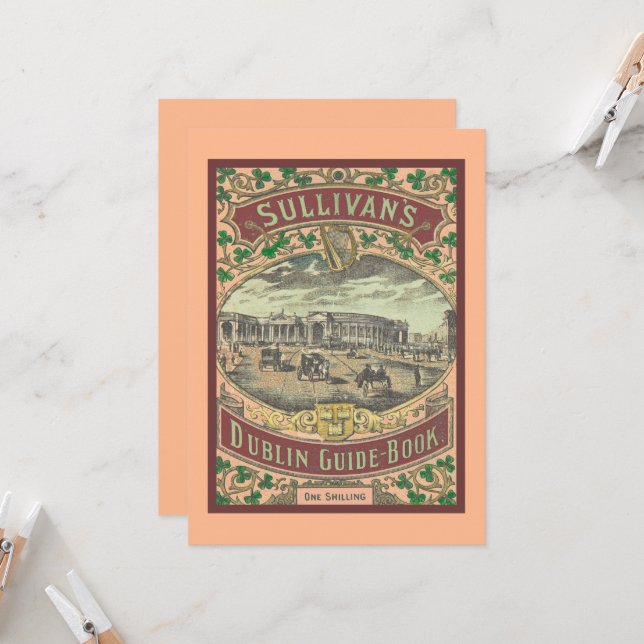 Vintage Tourist Guide to Dublin Ireland Travel   Card (Front/Back In Situ)