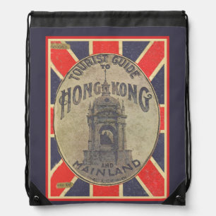 Vintage Tourist Guide to Hong Kong with Union Jack Drawstring Bag