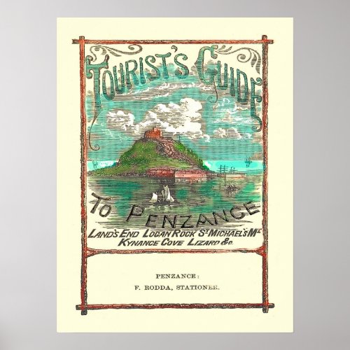 Vintage Tourist Guide to Penzance Travel Poster