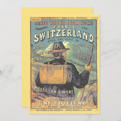 Vintage Tourist Guide to Switzerland and the Alps  Card