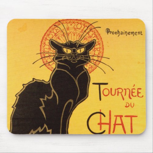 Vintage Tournee de Chat Noir Black Cat Mouse Pad