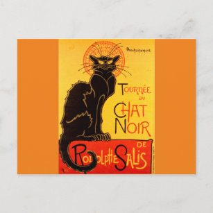 Vintage Tournee de Chat Noir Black Cat Postcard
