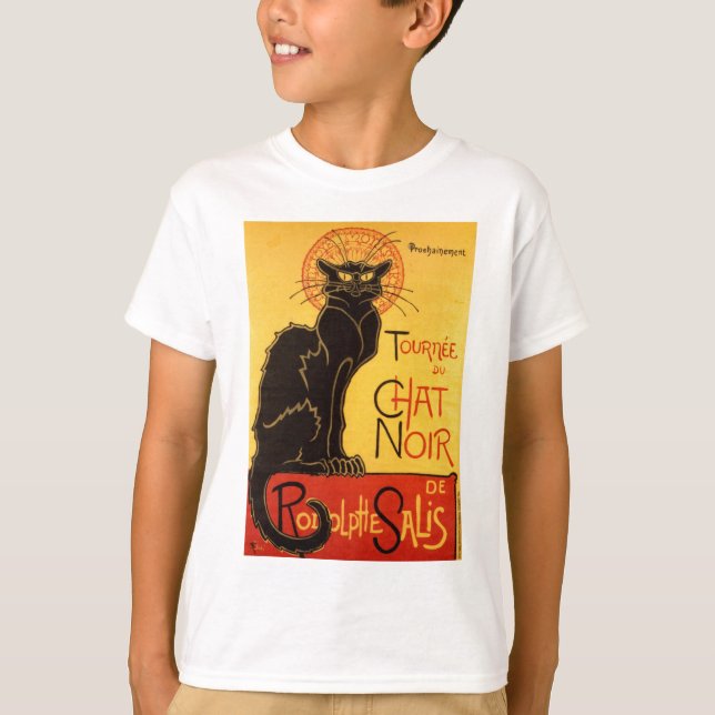 Vintage Tournee de Chat Noir Black Cat T-Shirt (Front)