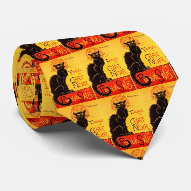 Vintage Tournee de Chat Noir Black Cat Tie (Rolled)