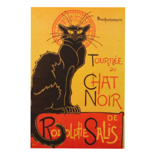 Vintage Tournee de Chat Noir - Black Cat Wood Wall Art