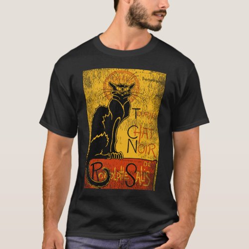 Vintage Tournee du Chat Noir Black Cat Halloween T_Shirt