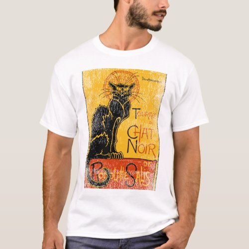 Vintage Tournee du Chat Noir Black Cat Halloween T_Shirt