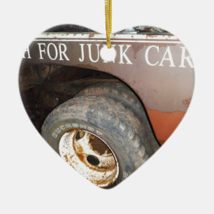 Vintage Tow Truck cash for junk Car Sign Ceramic Ornament