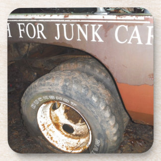 Vintage Tow Truck cash for junk Car Sign Drink Coaster